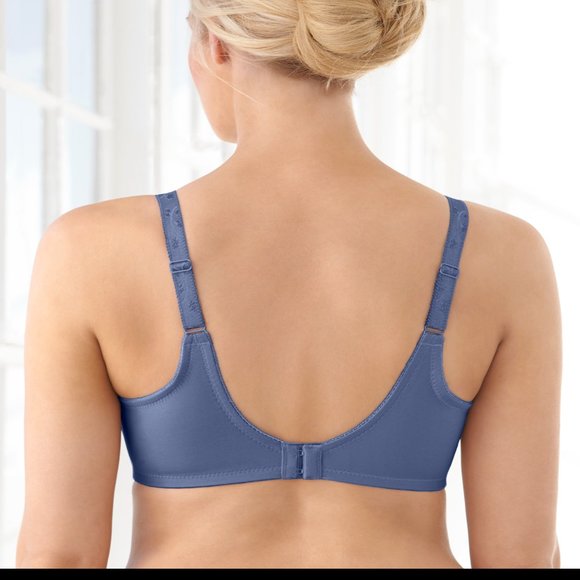 Set of 3! 34D Glamorise ELEGANCE Bra (UNDERWIRED) Embroidered SUPPORT PURPLE NEW - Picture 4 of 14